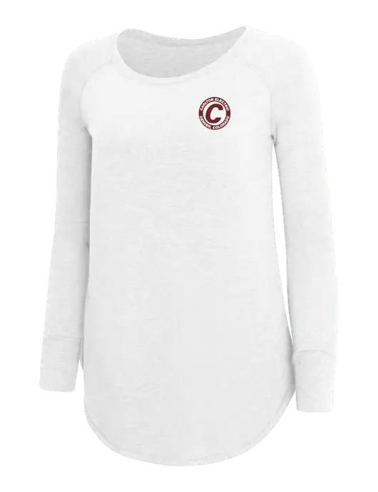 Womens Perfect Wide Collar Tunic Tri-Blend White 4.5 oz T-Shirt w/Carlton Electric Logo