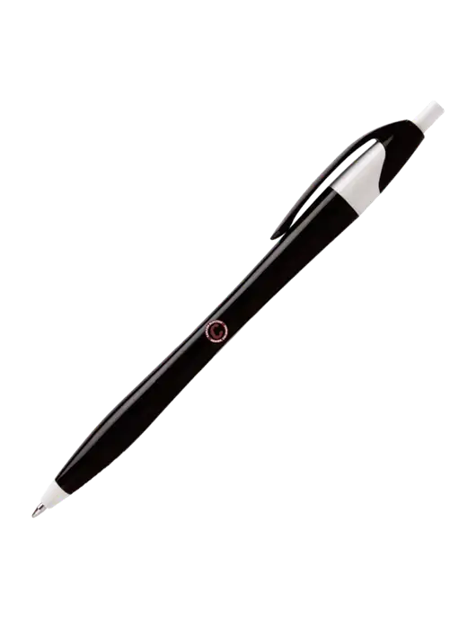 Novella Black/White Executive Pen - Blue Ink w/Carlton Electric Logo