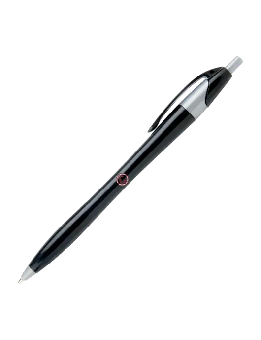 Novella Black/Silver Corporate Pen - Blue Ink w/Carlton Electric Logo