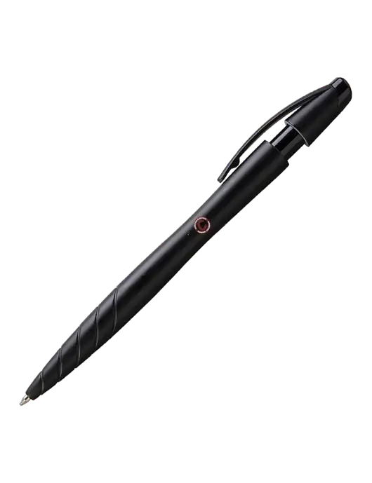 Awali Black Metallic Pen - Black Ink w/Carlton Electric Logo