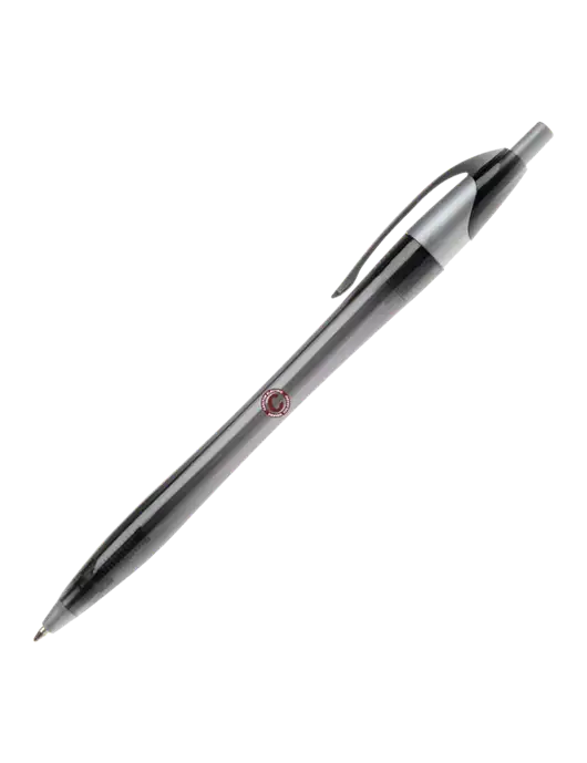 Novella Translucent Black/Silver Jewel Pen - Blue Ink w/Carlton Electric Logo