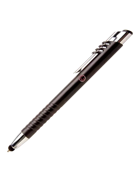 Schirhart Black Stylus Pen - Blue Ink w/Carlton Electric Logo
