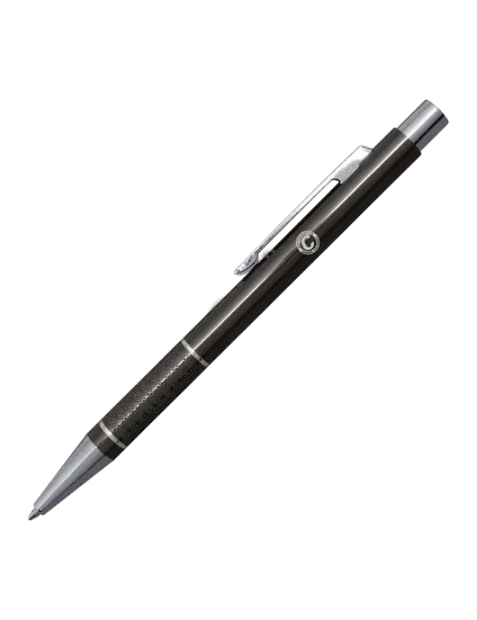 St George Gunmetal Pen - Blue Ink w/Carlton Electric Logo