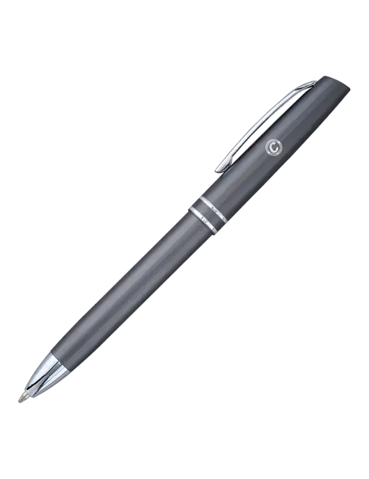 Gunmetal Anguilla Black Ink Pen w/Carlton Electric Logo