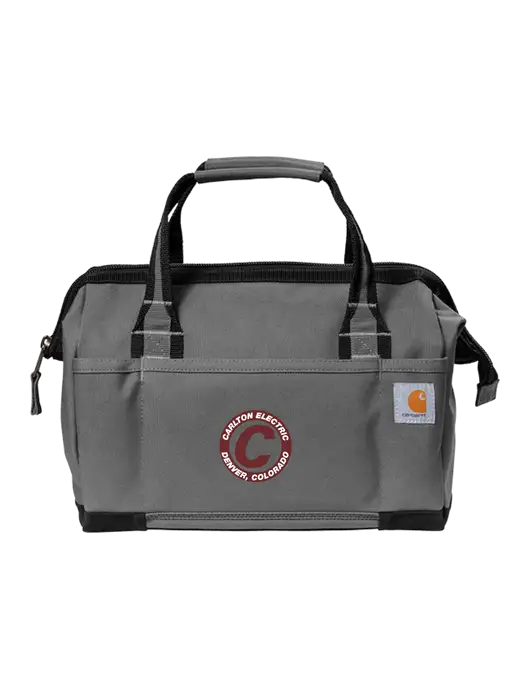 Carhartt Foundry Series 14” Grey Tool Bag w/Carlton Electric Logo