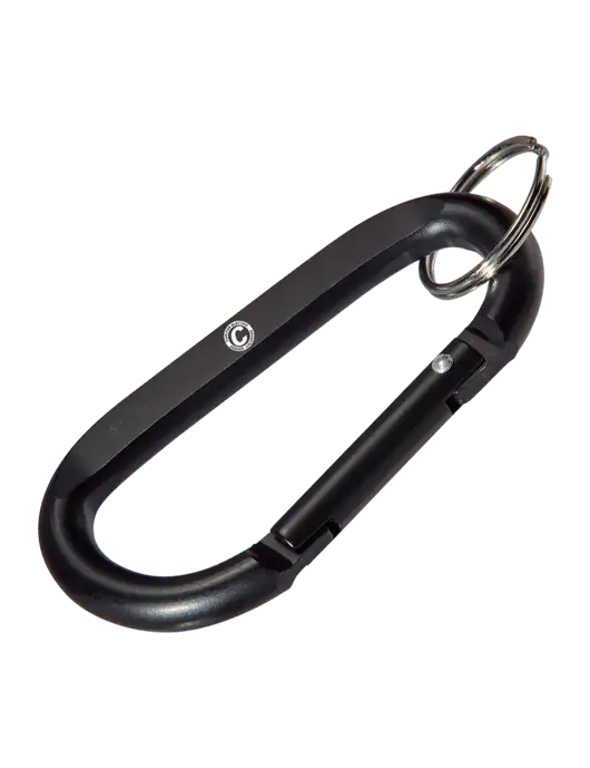 Black Carabiner & Key Ring w/Carlton Electric Logo