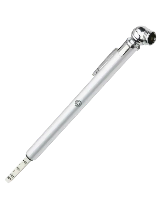Quick View Silver Tire Gauge w/Carlton Electric Logo