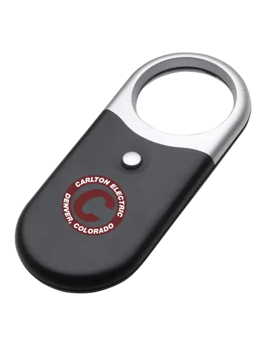 Compact Black Magnifier Light w/Carlton Electric Logo