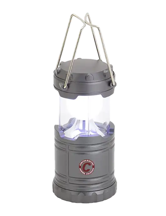 Gunmetal Mini Retro Lantern w/Carlton Electric Logo