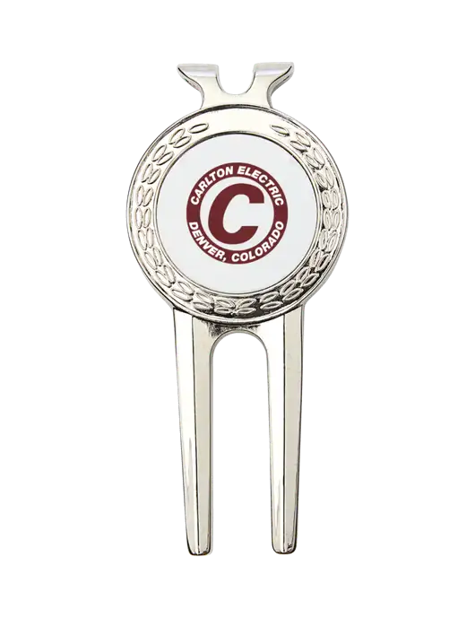 Silver Divot Tool, 1.5 x 3 w/Carlton Electric Logo