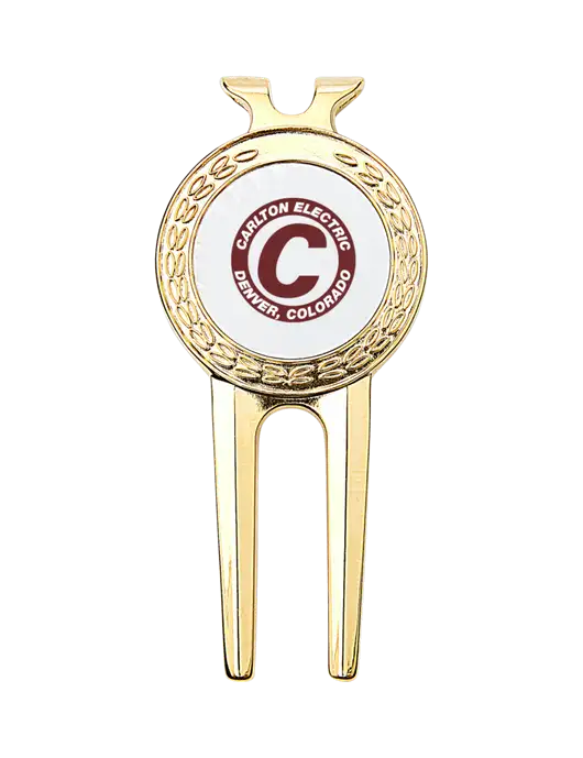 Gold Divot Tool, 1.5 x 3 w/Carlton Electric Logo