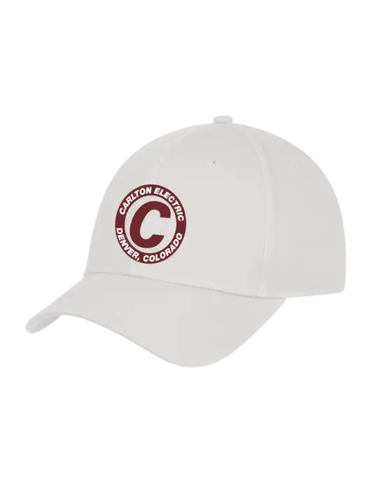 White Structured Cap Hook & Loop w/Carlton Electric Logo