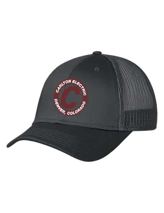Charcoal Mesh Trucker Cap Snap Back w/Carlton Electric Logo