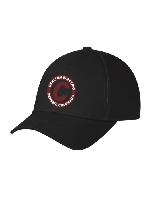 Black Structured Cap Hook & Loop w/Carlton Electric Logo