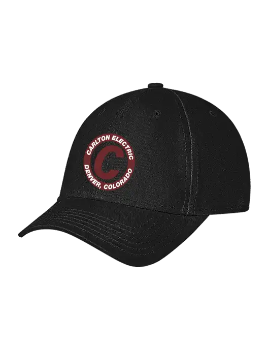 Black Structured Soft Snap Closure Hook & Loop Cap w/Carlton Electric Logo