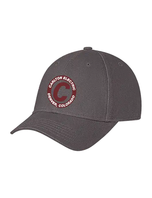 Medium Dark Grey Structured Soft Snap Closure Hook & Loop Cap w/Carlton Electric Logo