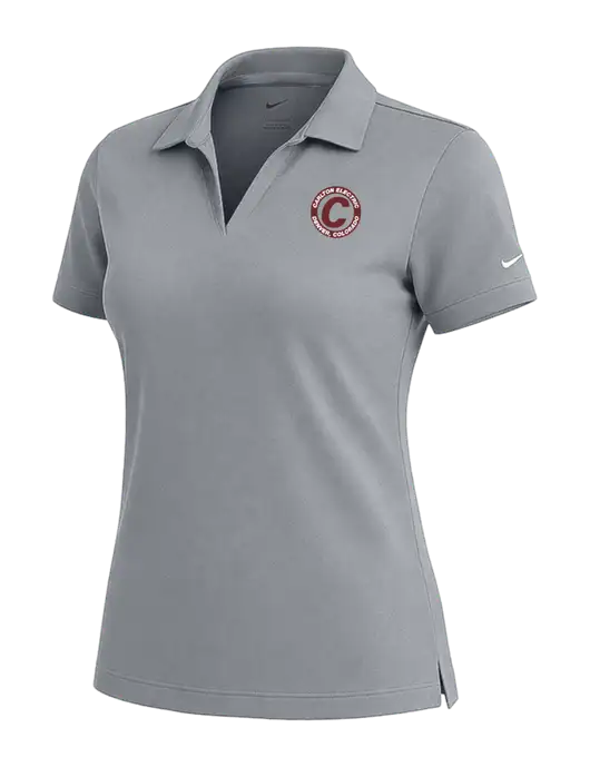 NIKE Medium Grey Womens Dri-Fit Micro Pique Polo w/Carlton Electric Logo