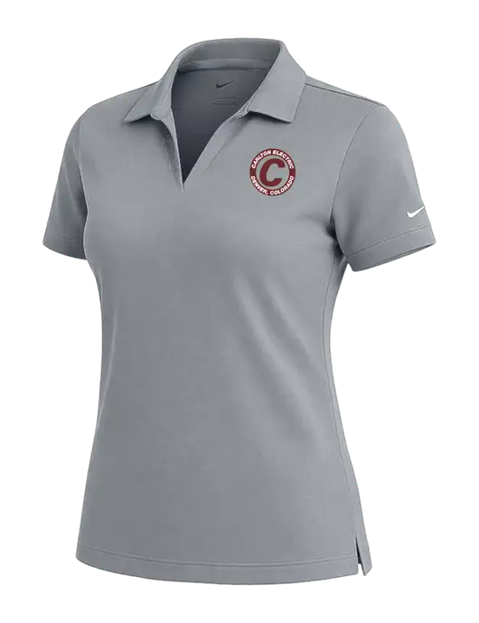 NIKE Medium Grey Womens Dri-Fit Micro Pique Polo w/Carlton Electric Logo