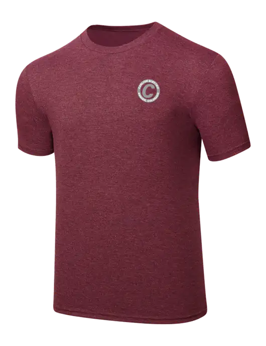 Simply Soft Maroon Frost 4.5oz  Poly/Combed Ring Spun Cotton T-Shirt w/Carlton Electric Logo