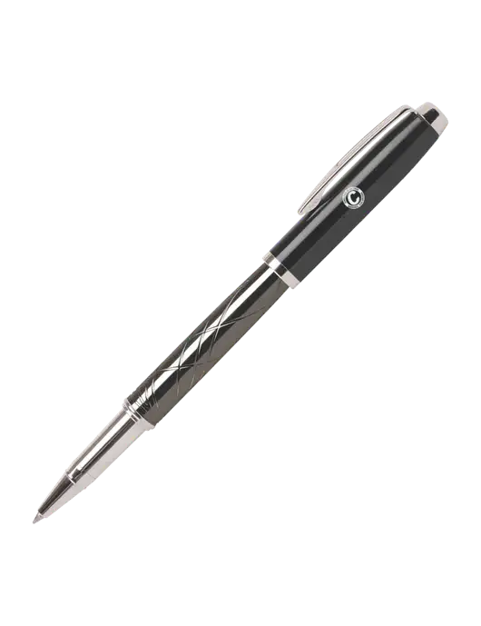 Modernist Black Rollerball Pen - Black Ink w/Carlton Electric Logo