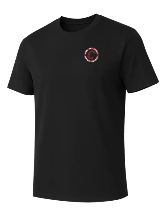 Allmade Deep Black Organic Cotton Tee w/Carlton Electric Logo