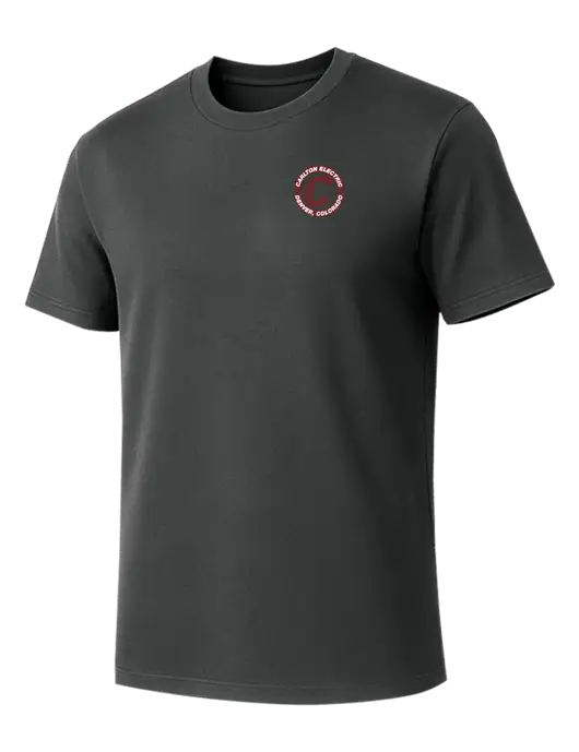 Allmade Charcoal Grey Organic Cotton Tee w/Carlton Electric Logo