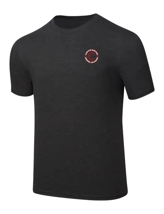 Simply Soft Black Frost 4.5oz  Poly/Combed Ring Spun Cotton T-Shirt w/Carlton Electric Logo