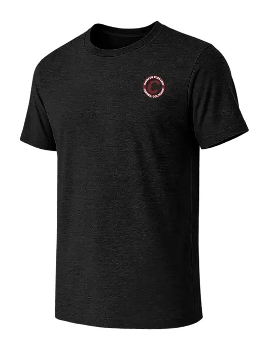 BELLA+CANVAS Black Heather CVC Short Sleeve Tee w/Carlton Electric Logo