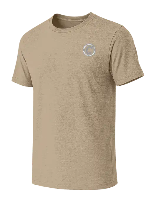 BELLA+CANVAS Heather Tan CVC Short Sleeve Tee w/Carlton Electric Logo