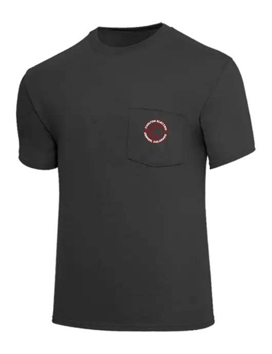 Core Blend Charcoal Grey Pocket T-Shirt w/Carlton Electric Logo