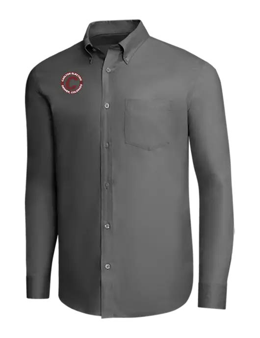 Brooks Brothers Dark Grey Wrinkle-Free Stretch Pinpoint Shirt w/Carlton Electric Logo