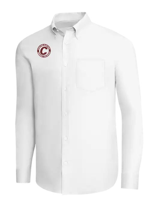 Brooks Brothers White Wrinkle-Free Stretch Pinpoint Shirt w/Carlton Electric Logo