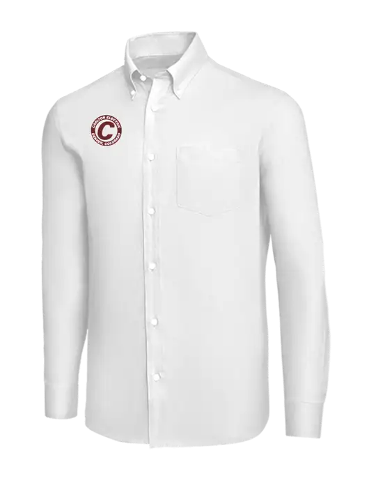 Brooks Brothers White Wrinkle-Free Stretch Nailhead Shirt w/Carlton Electric Logo