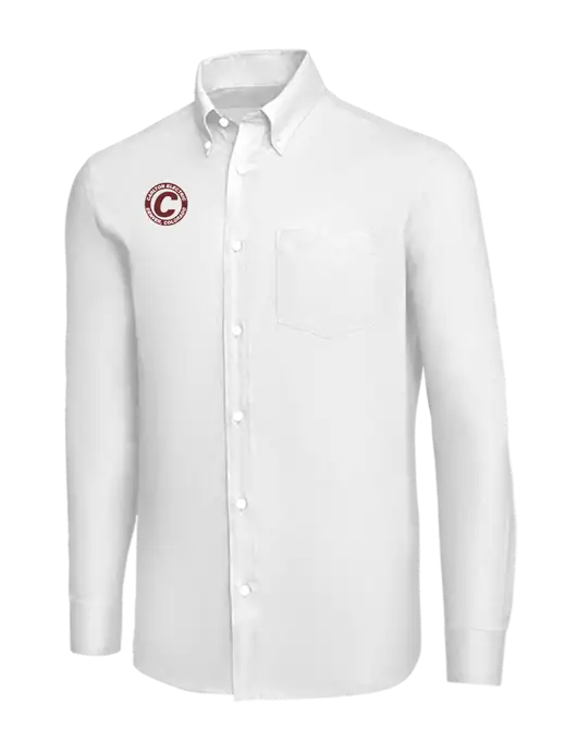 Brooks Brothers White Wrinkle-Free Stretch Nailhead Shirt w/Carlton Electric Logo