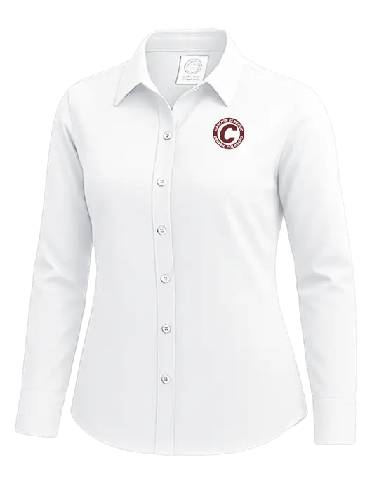 Brooks Brothers Womens White Wrinkle-Free Stretch Nailhead Shirt w/Carlton Electric Logo