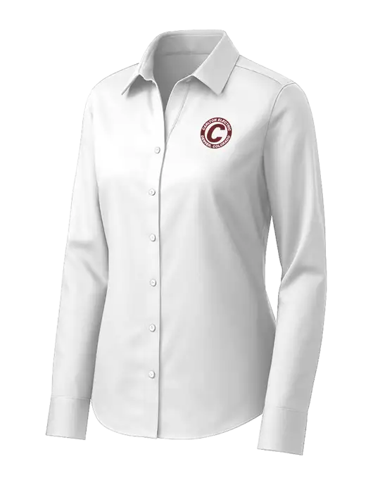 Brooks Brothers Womens White Wrinkle-Free Stretch Pinpoint Shirt w/Carlton Electric Logo