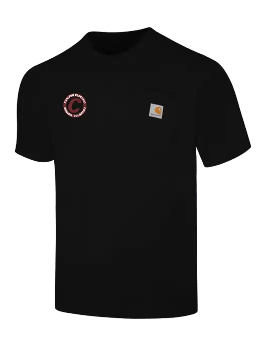 Carhartt Workwear Black Pocket Short Sleeve T-Shirt w/Carlton Electric Logo