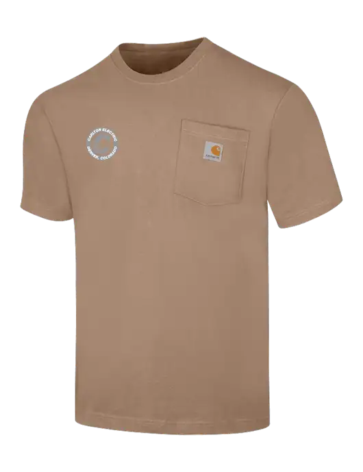 Carhartt Workwear Dark Tan Pocket Short Sleeve T-Shirt w/Carlton Electric Logo