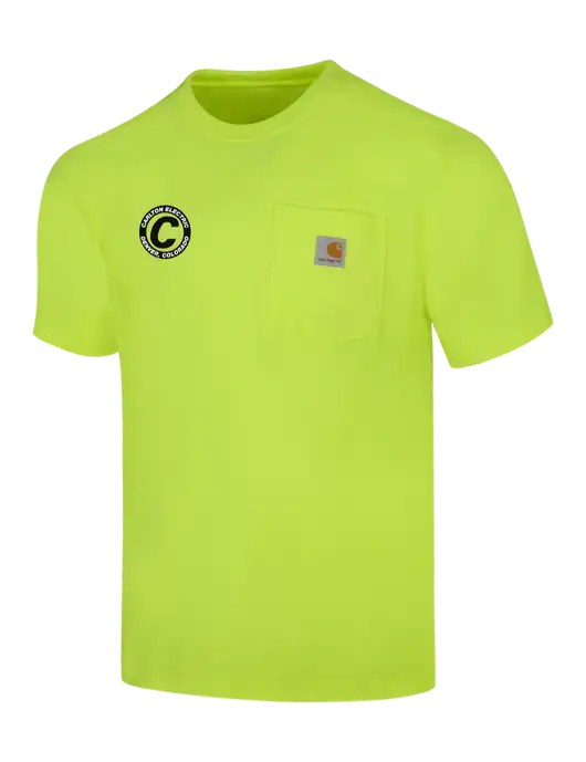 Carhartt Workwear Safety Yellow Pocket Short Sleeve T-Shirt w/Carlton Electric Logo
