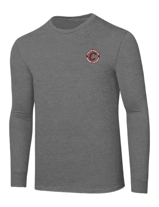 Core Blend Medium Grey Heather Long Sleeve Tee w/Carlton Electric Logo