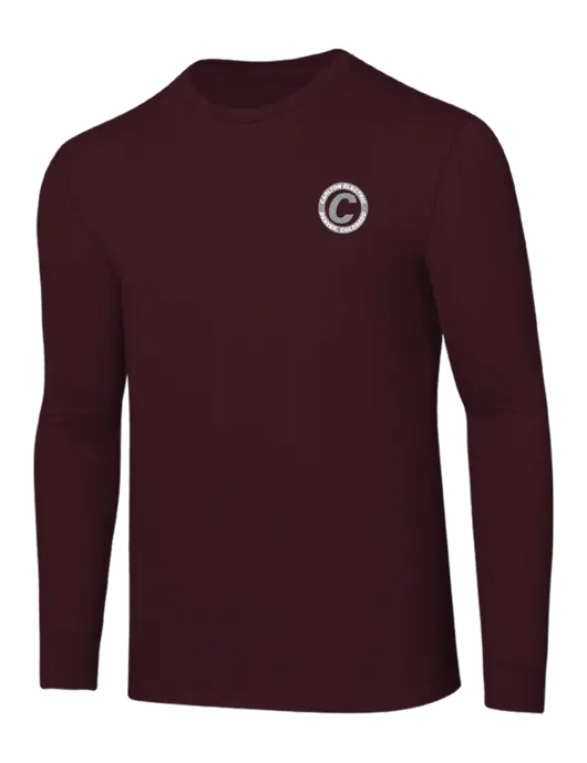 Core Blend Maroon Long Sleeve Tee w/Carlton Electric Logo