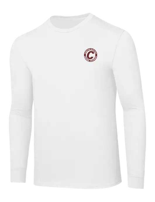 Core Blend White Long Sleeve Tee w/Carlton Electric Logo