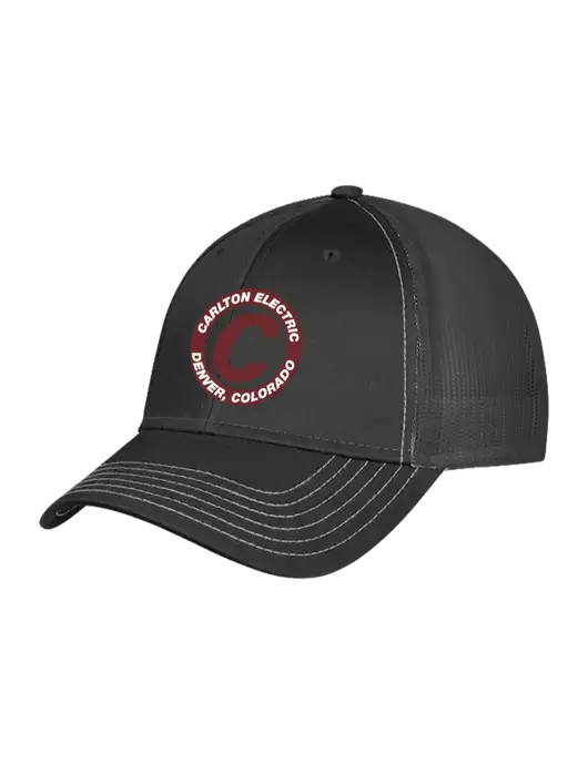 Charcoal Grey Mesh Trucker Cap Snap Back w/Carlton Electric Logo