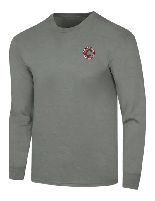 Simply Soft Long Sleeve Heathered Charcoal 4.5 oz, Poly/Combed Ring Spun Cotton T-Shirt w/Carlton Electric Logo