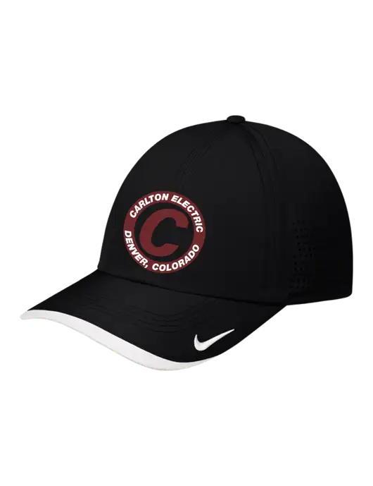 Nike Black/White Dri-FIT Perforated Performance Cap w/Carlton Electric Logo