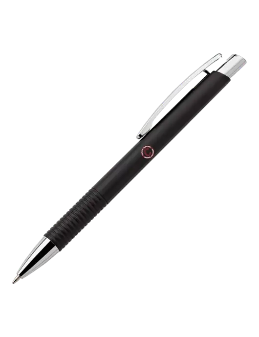 Malay Black Ballpoint Pen - Blue Ink w/Carlton Electric Logo