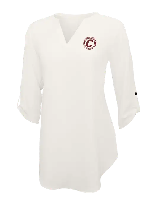 Ivory Womens 3/4 Sleeve Tunic Blouse w/Carlton Electric Logo
