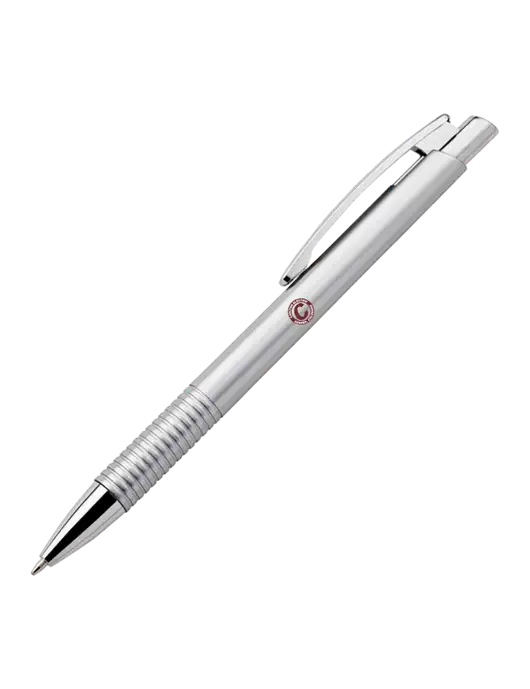 Malay Silver Ballpoint Pen - Blue Ink w/Carlton Electric Logo