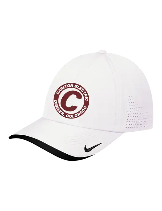 Nike White/Black Dri-FIT Perforated Performance Cap w/Carlton Electric Logo