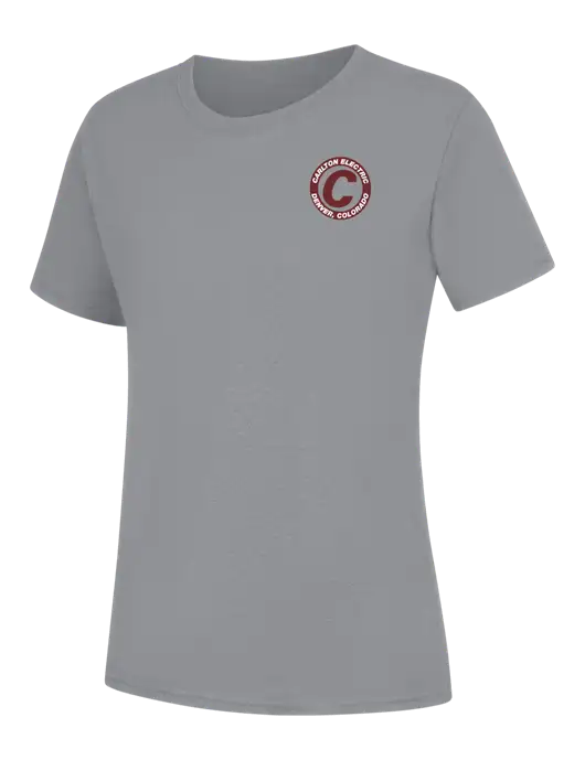 Womens Light Grey Heather Core Blend Tee w/Carlton Electric Logo